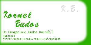 kornel budos business card